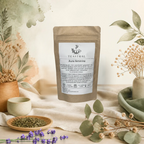 Sachet kraft du mélange bio Aura féminine Teastral, thé et infusion au rooibos, jasmin et rose